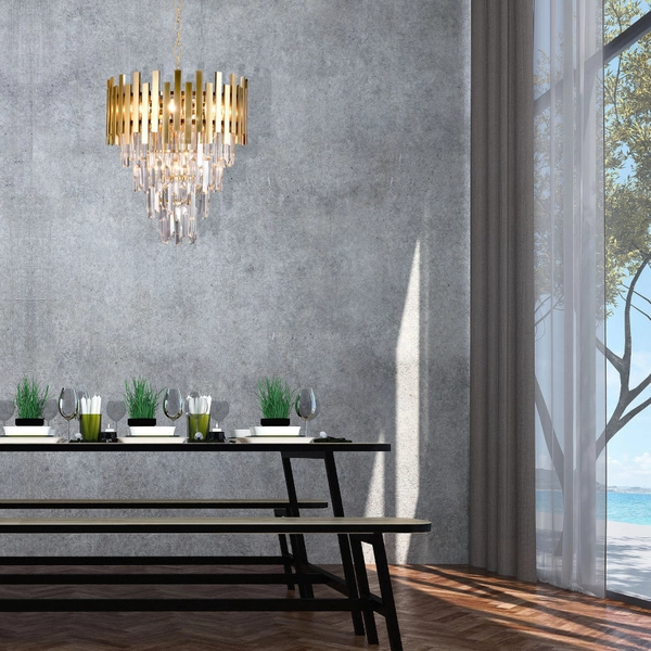 LAMPA wisząca ASPEN ML6000 Milagro glamour OPRAWA kryształowy ZWIS na łańcuchu złoty