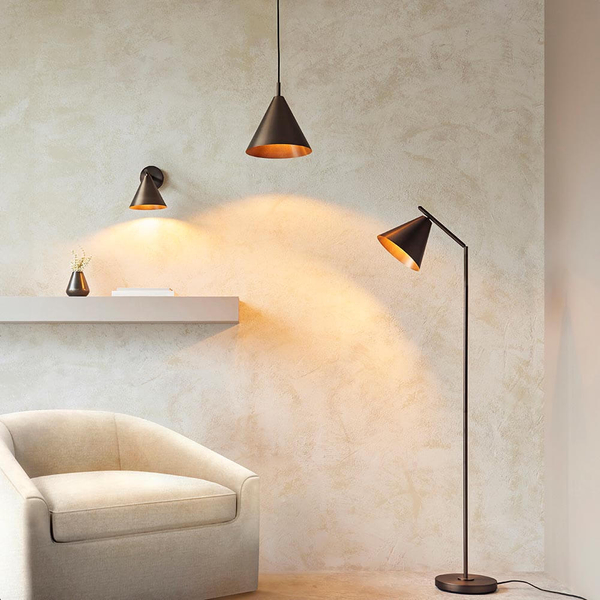 Lampa ścienna 102894 Endon stożek regulowana do biura antyczny brąz