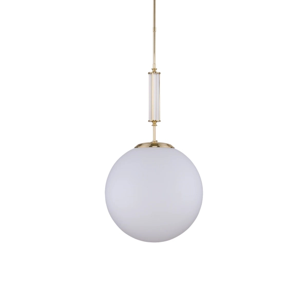 Kulista wisząca lampa Artu Glass ART-ZW-1 (Z) G350 biała mosiądz