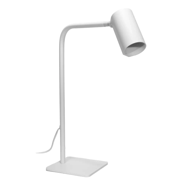 Stołowa lampa do gabinetu Bora 1633 tuba do czytania biały