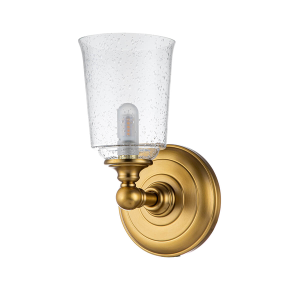 Lampa na ściane Huguenot Lake FE-HUGOLAKE1BATH-BB Feiss szkło mosiądz