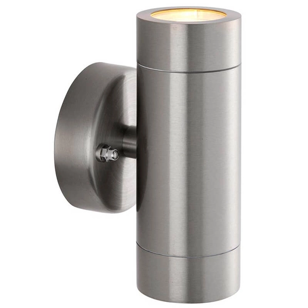 Lampa ścienna do ogrodu Palin 101350 tubka metalowa IP65 srebrna