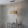 Wisząca lampa drewniana Longshore 101692 beżowy czarny
