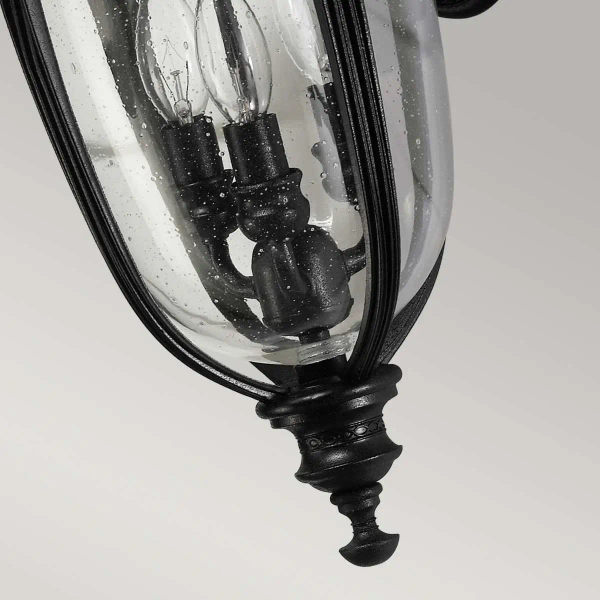 Elewacyjna LAMPA ogrodowa English FE-EB2-M-BLK Elstead FEISS zewnętrzna OPRAWA elewacyjna klasyczna outdoor IP44 czarna przezroczysta