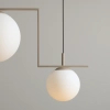Kulista lampa wisząca ZAC 1038H17_2 do jadalni szklana biała beżowa