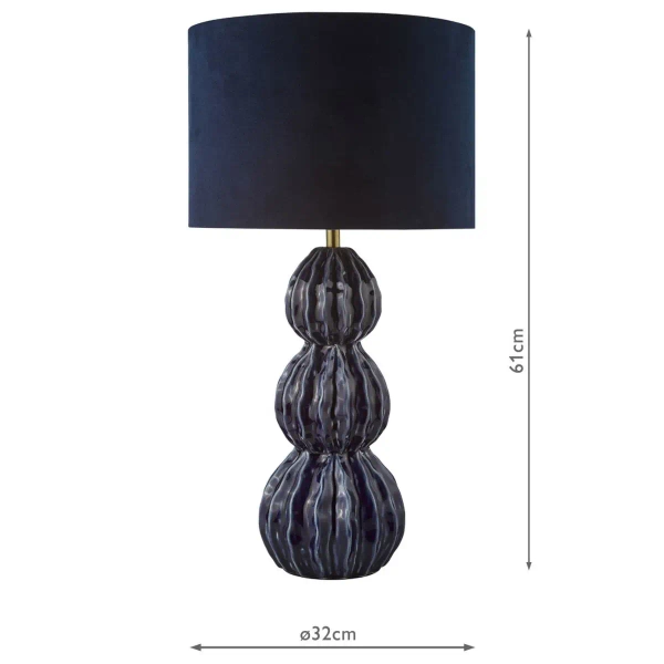 Ceramiczna stołowa lampa Lorelai LOR4223 z abażurem niebieska