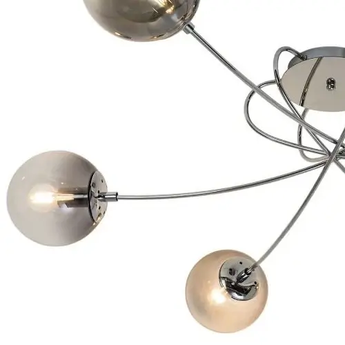 Sypialniana lampa sufitowa Lixa szklana nad łóżko loft chrom