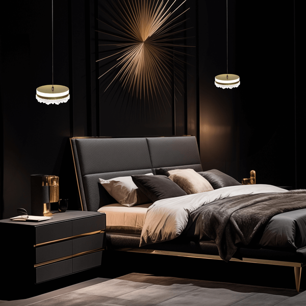 Metalowa lampa wisząca PRECIOSA ML0998 LED 25W 4000K glamour złota