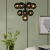Szklana wisząca lampa Vine VIN2322-21 kule balls przydymiona czarna