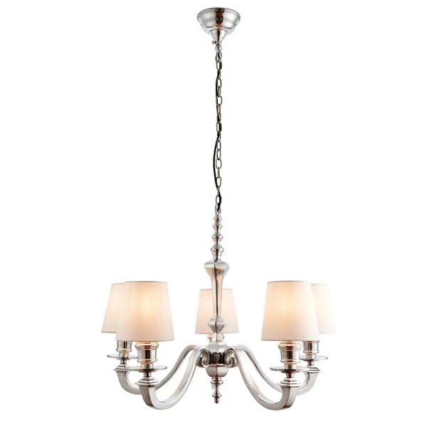 Klasyczna lampa wisząca Finsbury 73598 na łańcuchu świecznikowa srebrna