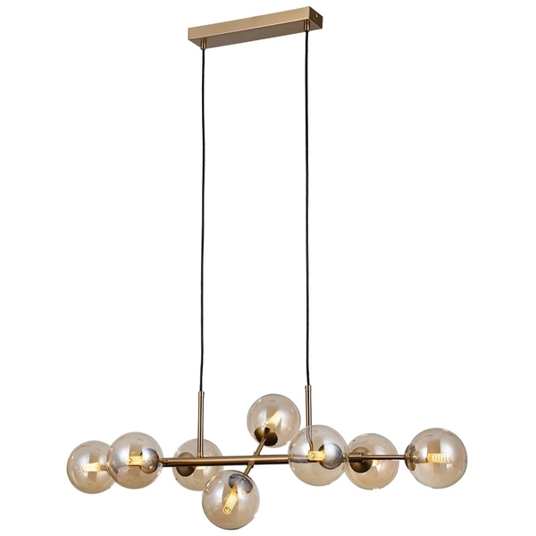 Szklana lampa wisząca Erimida PND-2244-8A-HBR Italux kule balls mosiądz