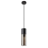 Wisząca lampa loft RONNO 72051 tubka szklana przydymiona czarna