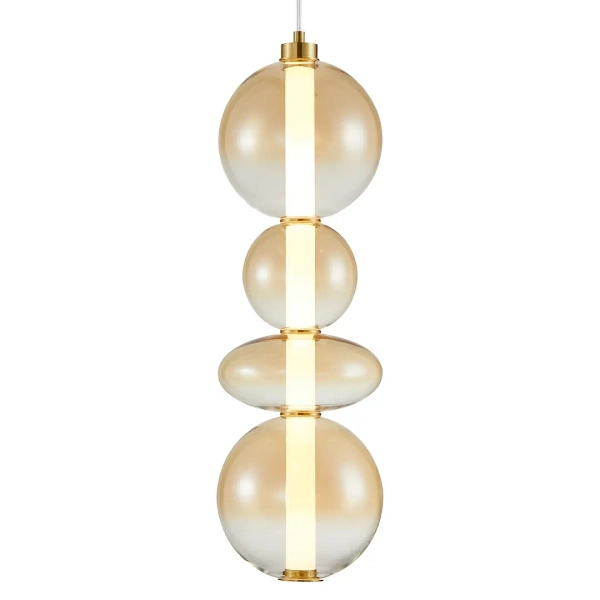 Salonowa lampa wisząca DAPHNE ML0346 LED 36W 3000K bursztynowa złota