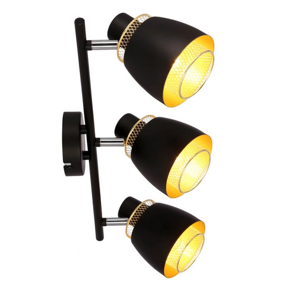 Salonowa lampa sufitowa Aleksandria 93-13767 reflektory czarny złoty