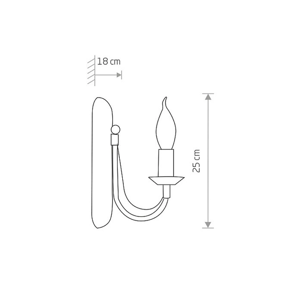Świecznikowa lampa ścienna ARES 202 kinkiet czarno złoty do kuchni
