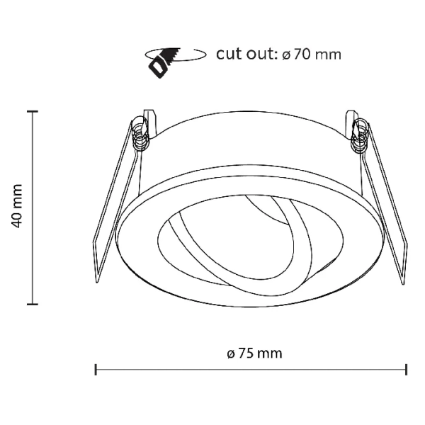 Oczko sufitowe lampa Aura 10571 okrągła regulowana czarny