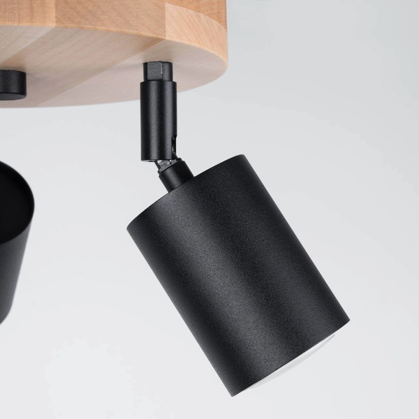 Nasufitowa lampa do sypialni Verdo SL.1292 rurka drewniana czarna