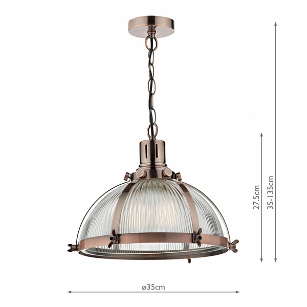 Lampa wisząca Debut DEB0164 Dar Lighting na łańcuchu antyczna miedź