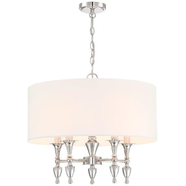 Materiałowa lampa Austin P05173NI-WH Cosmolight wisząca nikiel biały