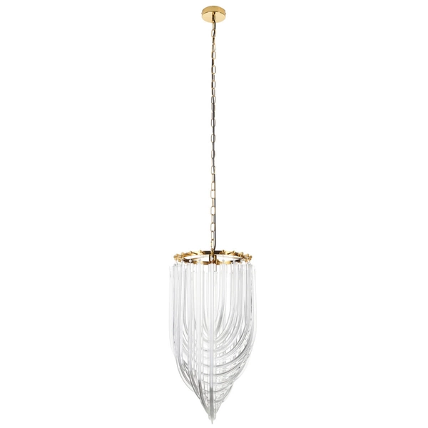 Wisząca lampa glamour Wave DP0339-600 gold Step kryształowa złota