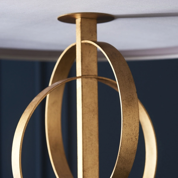 Zwisowa lampa z abażurem L&-195211 Light& na łańcuchu antyczne złoto