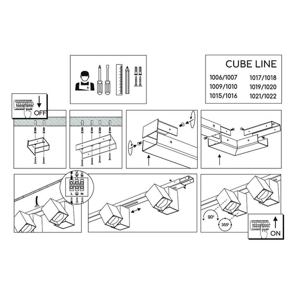 System modułowy potrójny Cube 1007 BROSline reflektor do kuchni biały