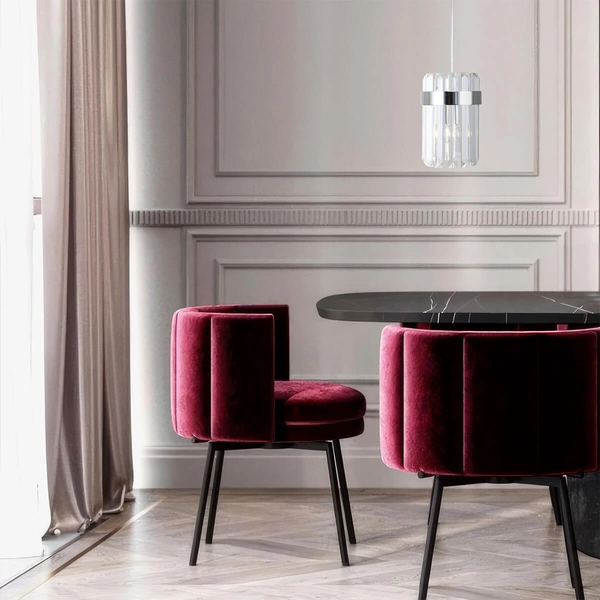 Wisząca lampa kryształowa Vetro LP-2910/1P CH glamour chrom przezroczysta