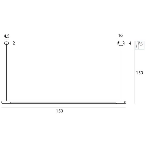 Wisząca lampa Organic P0359D Maxlight LED 26W 3000K podłużna chrom
