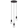 Czarna lampa wisząca BANI LE42715 szklana klosz przezroczysty