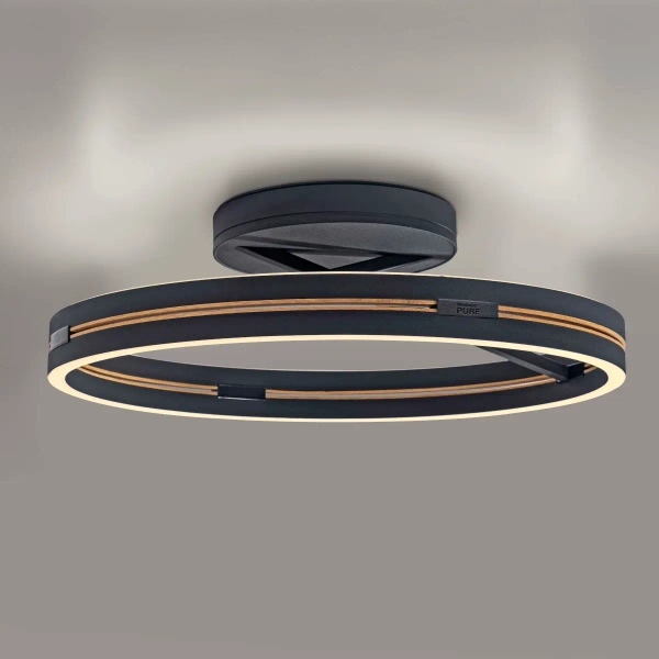 Sterowany pilotem plafon PURE E-LOOP czarny 6552-18 1xLED 33W 2700-5000K ze zmienną barwą