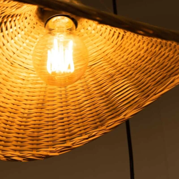 Wisząca lampa Boho ABR-LWS-BH40-3XE27 Abruzzo kapelusze japandi beżowa