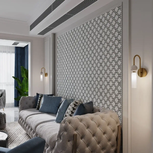 Ścienna lampa do sypialni Bilo II WL0110 tuba biała złoty mosiądz