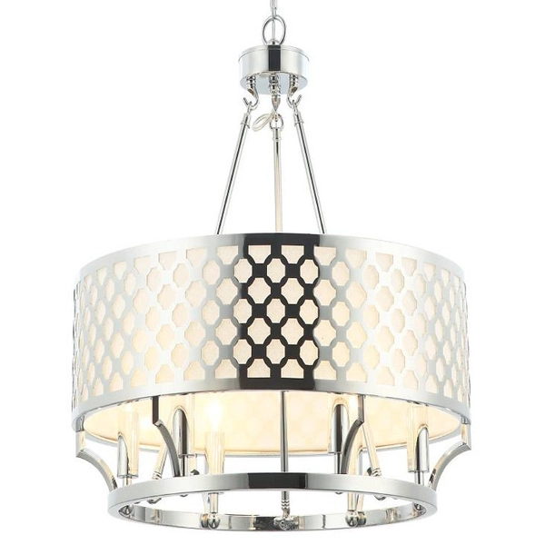 LAMPA wisząca Verno Cromo Orlicki Design metalowa OPRAWA ażurowy zwis chrom kremowy