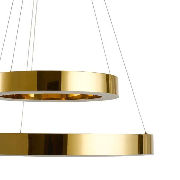 Lampa wisząca art deco CIRCLE DN924-40+60 złota metalowa akrylowa LED 53W 3000K do jadalni