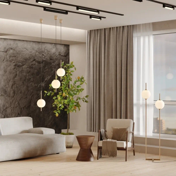 Podłogowa lampa The Sixth Sense Z020FL-L12BS3K LED 12W 3000K kule mosiądz
