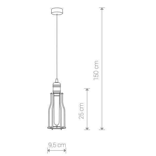Industrialna LAMPA wisząca WORKSHOP 6337 Nowodvorski drut OPRAWA ZWIS pręt miedź czarny