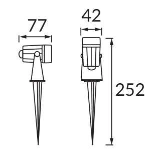 Zewnętrzna OPRAWA naświetlacz PLANT LED 3W 4500K 03129 Ideus metalowa OPRAWA ogrodowa REFLEKTOREK stojący SŁUPEK IP65 czarny