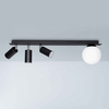 Sufitowa lampa czarna Albio K-4136 Kaja regulowane reflektorki kula do salonu