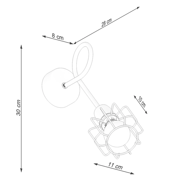 Kinkiet na wysięgniku Beluci SL.1117 Sollux druciany czarny