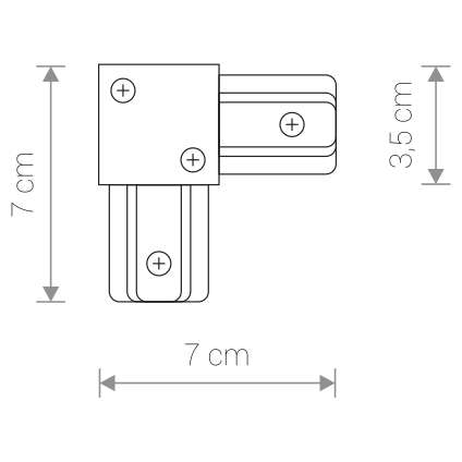 L - ŁĄCZNIK szynoprzewodu PROFILE L-CONNECTOR 9456 Nowodvorski do szyny natynkowej 1-fazowej 230V biały