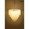 Łańcuchowa wisząca lampa GORDON biała złota MSE1501100562 12xE14 do salonu