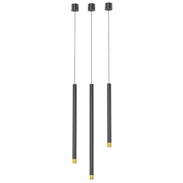 Punktowy zwis czarny Q I wisząca lampa tuba do hotelu