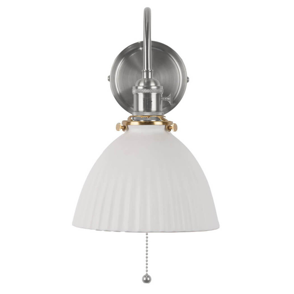 Sypialniana lampa ścienna Hadano HAD0761-09 ceramiczna chrom biały