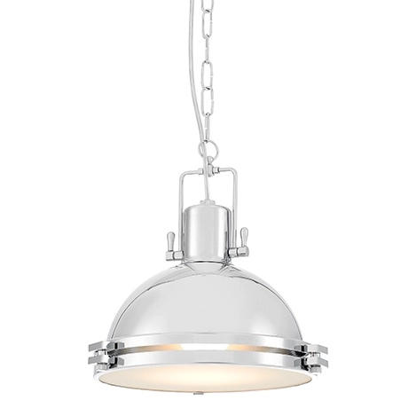 Industrialna LAMPA wisząca NAUTILIUS M 10262103 Kaspa metalowa OPRAWA na łańcuchu ZWIS okrągły chrom