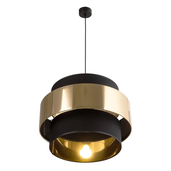 Wisząca lampa glamour tuba Calisto 4706 TK Lighting okrągła czarna złota