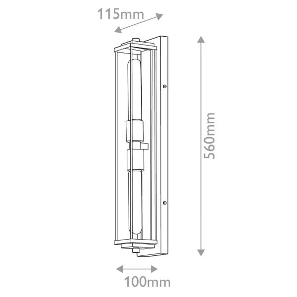 Podłużny kinkiet do łazienki Henri QN-HENRI-WB2-PC szklany IP44 chrom