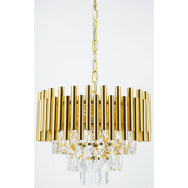 Kryształowa lampa wisząca Bari 6230/4 TR glamour okrągła złota