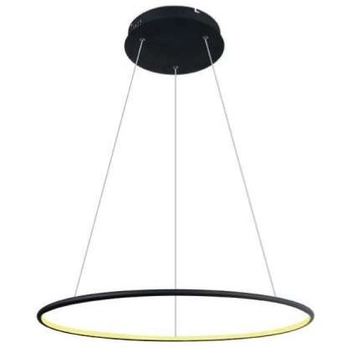 Wisząca LAMPA biurowa SLIM/000061/4000/B MDECO okrągła OPRAWA zwis LED 32W 4000K metalowy czarny