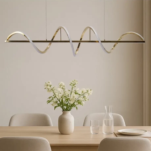 Lampa wisząca spirala MEMPHIS AZ6814 LED 55W 3000K ściemnialna złota