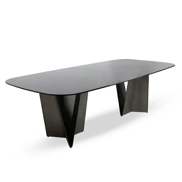 Czarny stół DUNE MM001501100380 szklany do jadalni 240x121cm